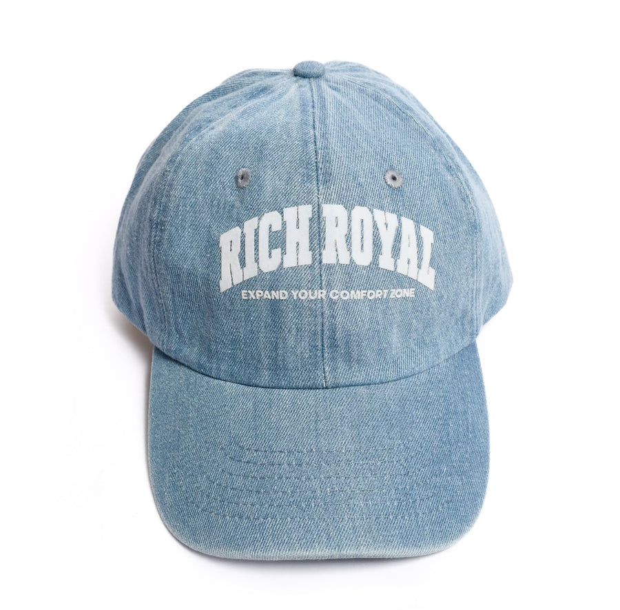 Varsity Slogan 'Strapback' Hat (DENIM)