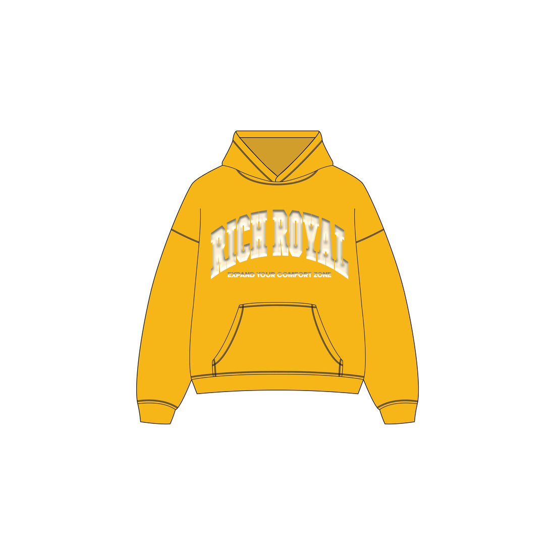 Varsity Slogan Hoodie (HONEY/CREAM)