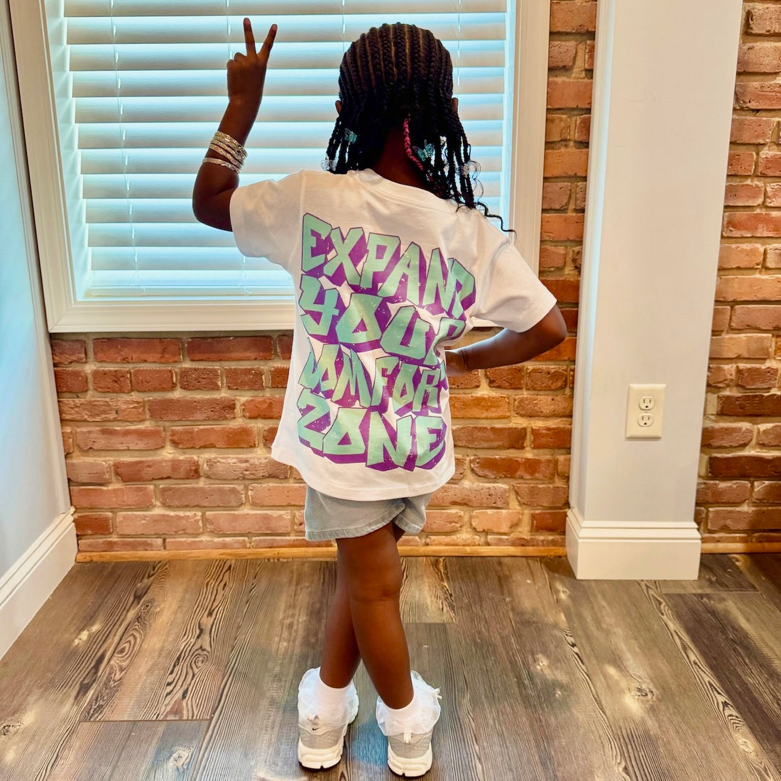 KIDS: Graffiti Tee (WHITE/PURPLE/TEAL)
