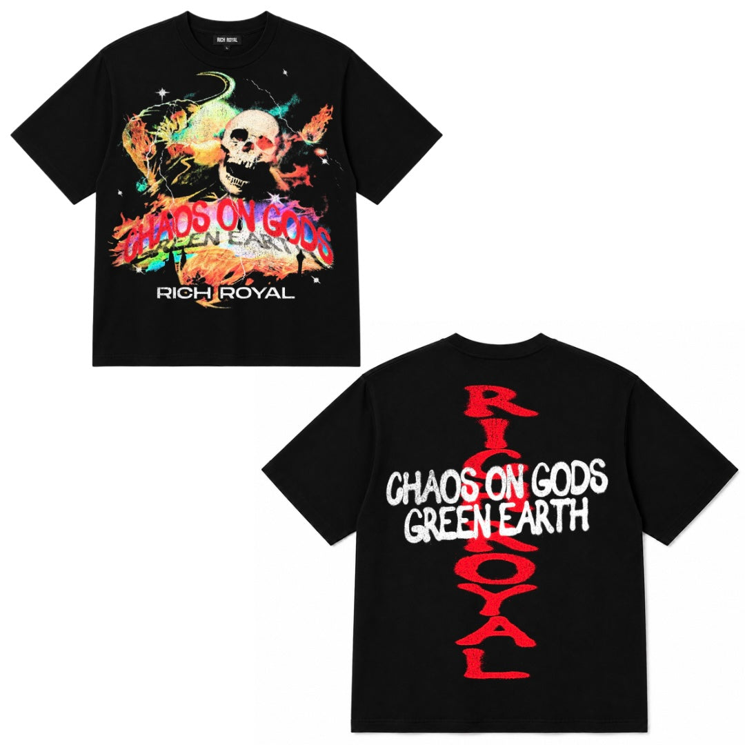 OVERSIZED: Broken Skulls Tee (FADED BLACK)