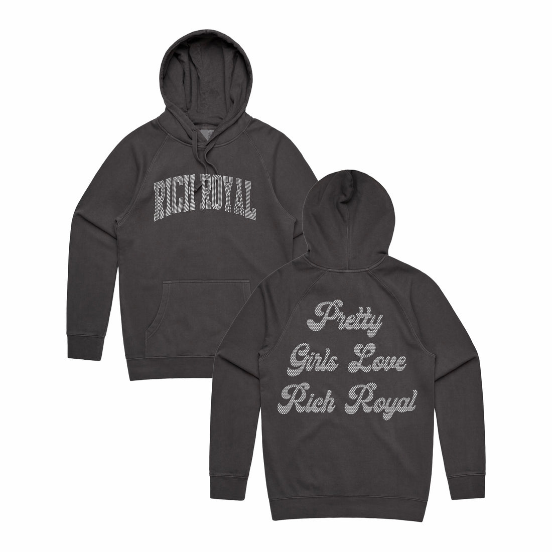 OVERSIZED: PGLRR Rhinestone Hoodie (VINTAGE BLACK)