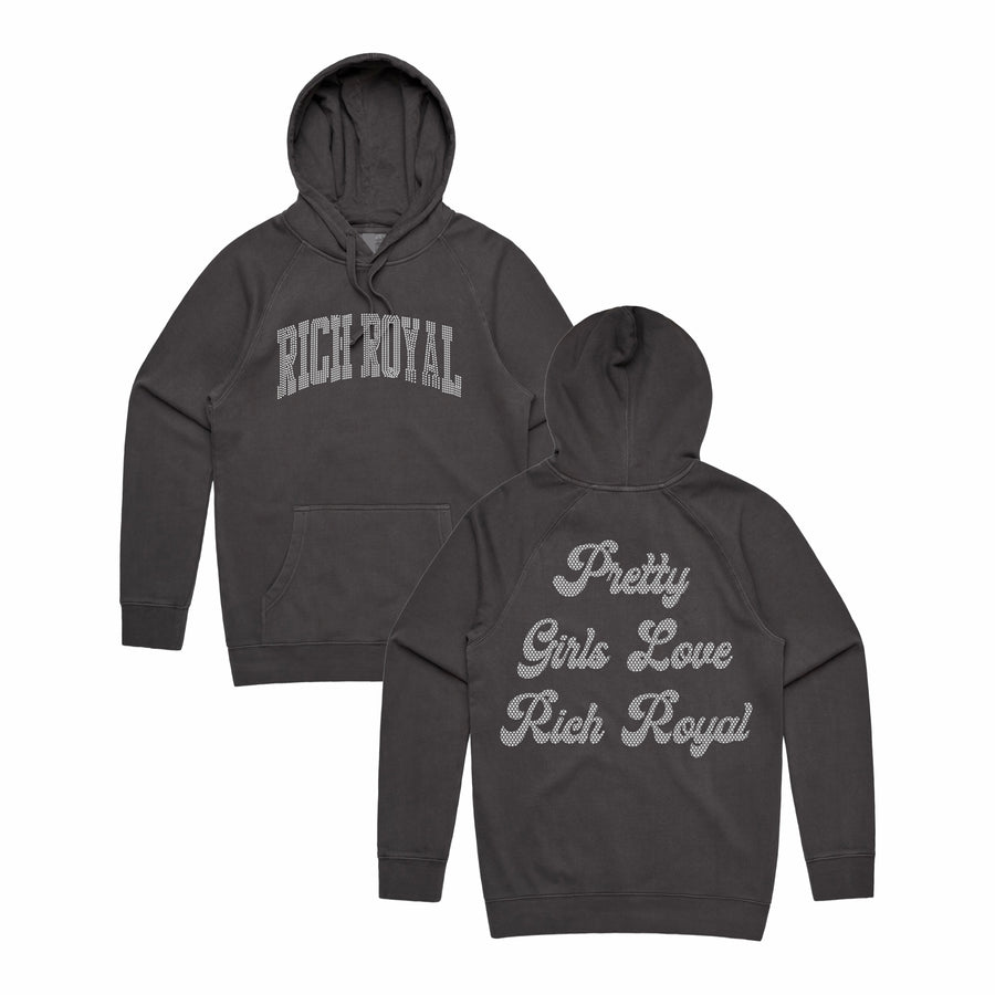 OVERSIZED: PGLRR Rhinestone Hoodie (VINTAGE BLACK)