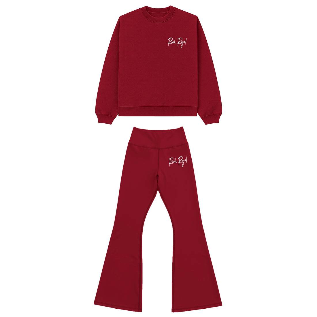Oversized Crewneck + Flare Leggings (WINE)