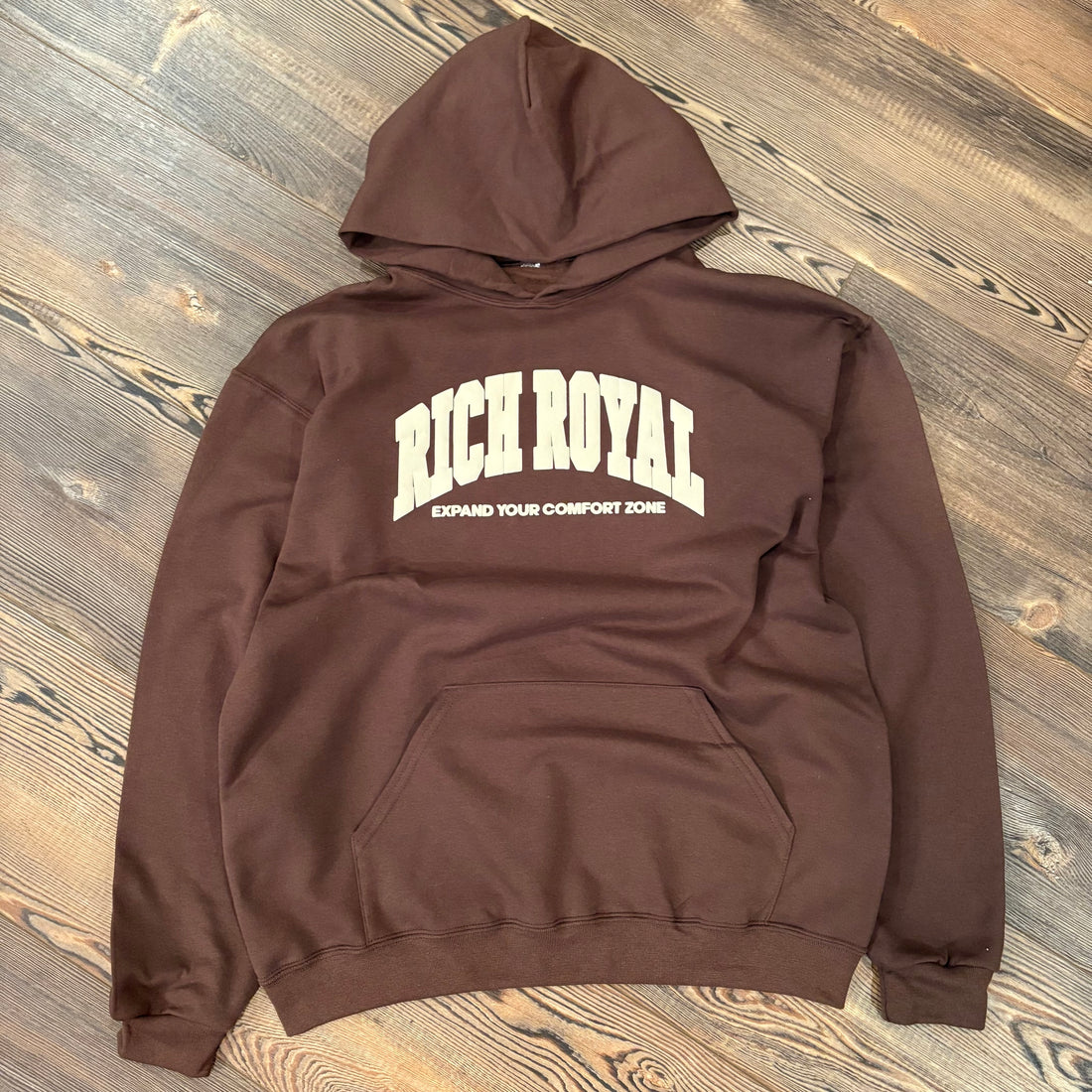 Varsity Slogan Hoodie (CHOCOLATE/CREAM)
