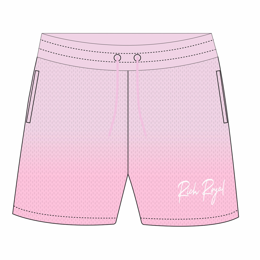 Unisex 'Mesh' Ombre Shorts (PINK)