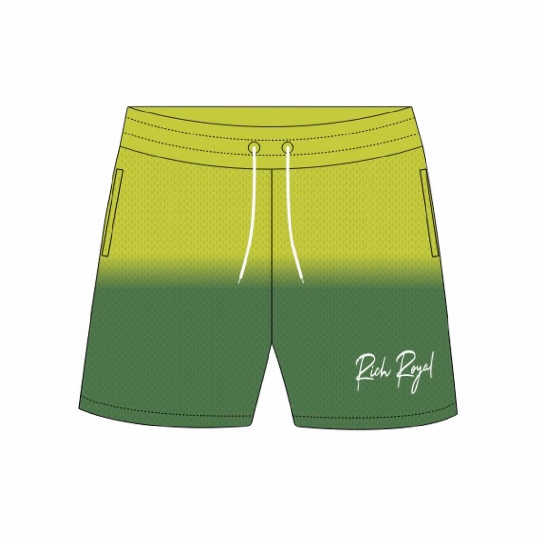 Unisex 'Mesh' Ombre Shorts (GREEN)