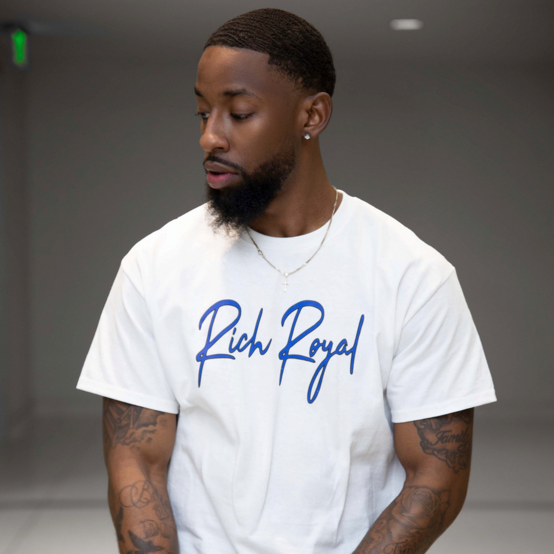 Classic Outline Tee (WHITE/ROYAL/BLACK)