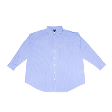 Oversized Pinstripe Shirt (BLUE)