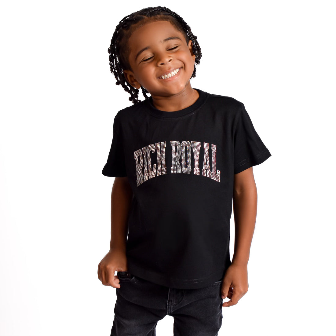 KIDS: Rhinestone Tee (BLACK)